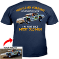 thumbnail image 1 of Dirt racing Personalized T-shirt, Dirt track racing custom photo. t-shirt,father's day Xmas gift for grandpa old men Dirt track racers Print on the back (RACE7V3), 1 of 5