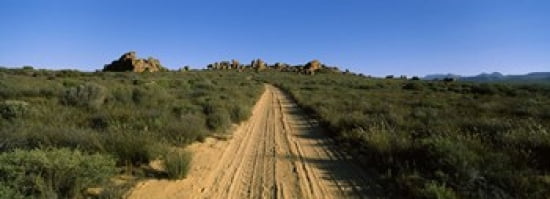 Dirt road passing through a landscape Kouebokkeveld Western Cape Province South Africa Canvas Art - Panoramic Images (36 x 13)