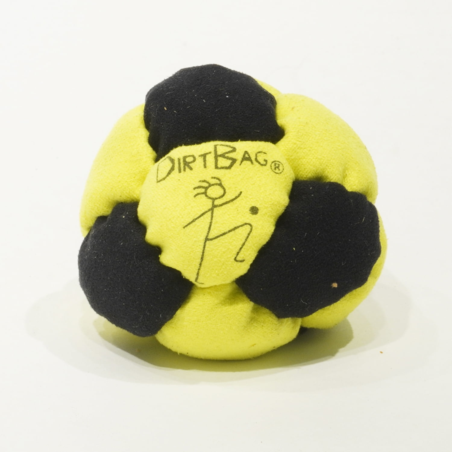 World Footbag Dirtbag Footbag Hacky Sack Sac à 8 Panneaux En Daim Synthétique Et Sable Jaune Fluo