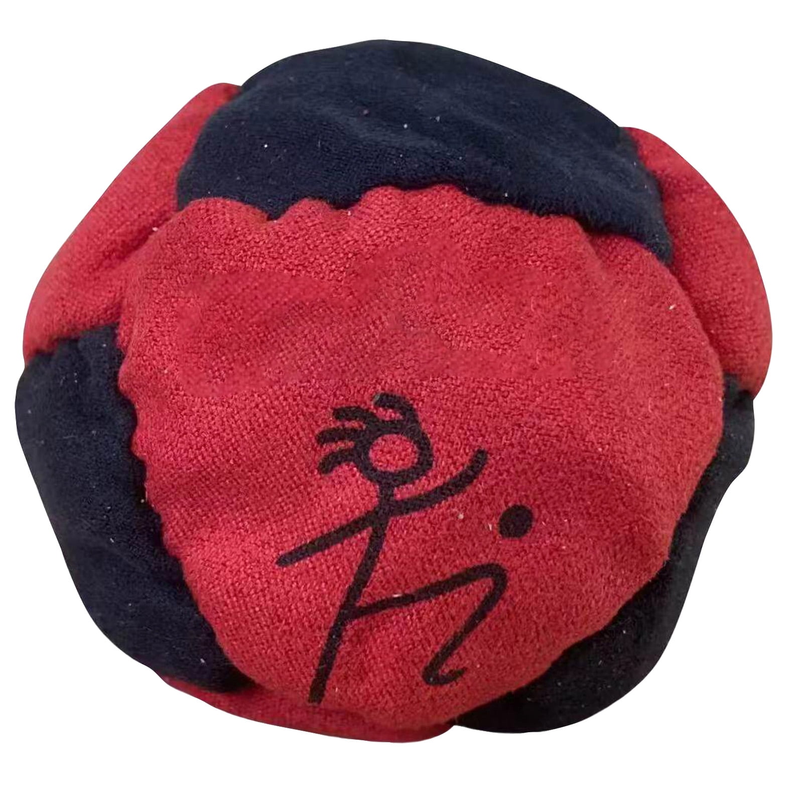 Dirtbag Hacky Sack Footbag, Soft Faux Suede Fabric Kick Ball, Red and Black Stitched Foot Bag, Features Filled Weighted Design for Easy Foot During Practice