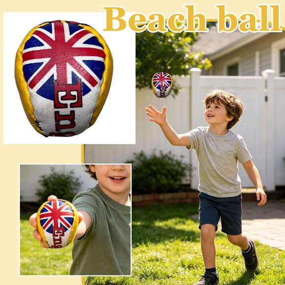 Dirtbag Hacky Sack, Uk Union Jack Flag Foot Bag, Faux Leather Stitched Kick Ball, Beginner Foot Toys, Durable Non-Slip Padded Design for Casual Backyard Play, Kids and Adults Recreational