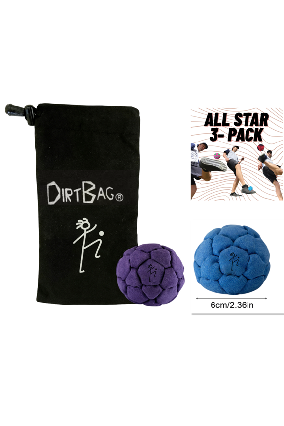Dirtbag Phat Tyre Pro Footbag , 32 panel Sand Filled Kick Sack, Soft Durable Handmade Hacky Bags, Indoor Outdoor Game Stress Relief