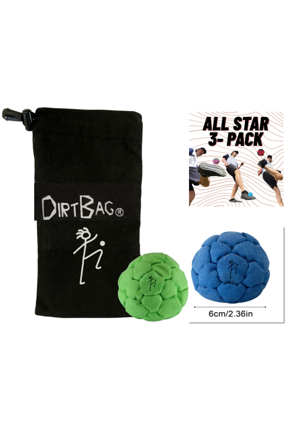 Dirtbag Phat Tyre Pro Footbag , 32 panel Sand Filled Kick Sack, Soft Durable Handmade Hacky Bags, Indoor Outdoor Game Stress Relief