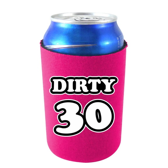 Dirty 30 (thirty) Birthday Can Coolie (Single, Magenta)