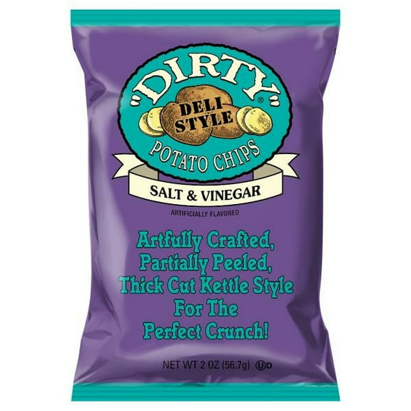 Dirty All Natural Potato Chips & Vinegar 2 oz (Pack of 4)