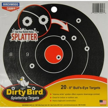 Dirty Bird® Splattering Targets 8 in. Bull's-Eye Targets 20 ct Pack