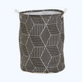 thumbnail image 1 of Dirty Clothes Basket with Handle – Linen Canvas + PE Coating Fabric Storage Bin, 17.71 in x 13.77 in x 0.78 in, Foldable Large Capacity Laundry Basket, 1 of 6