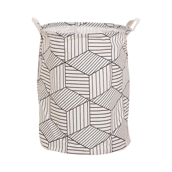 Dirty Clothes Basket with Handle – Linen Canvas + PE Coating Fabric Storage Bin, 17.71 in x 13.77 in x 0.78 in, Foldable Large Capacity Laundry Basket
