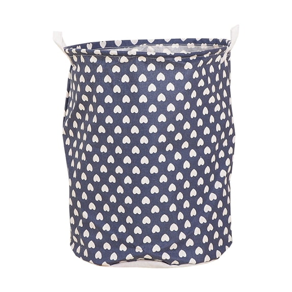 Dirty Clothes Basket with Handle – Linen Canvas + PE Coating Fabric Storage Bin, 17.71 in x 13.77 in x 0.78 in, Foldable Large Capacity Laundry Basket