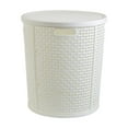 thumbnail image 1 of Dirty Clothes Basket Large Storage Baskets for Organizing Clothes and Toys, Plastic Imitation Rattan Hamper with Lid, 42 x 38 x 33 cm, 1 of 6