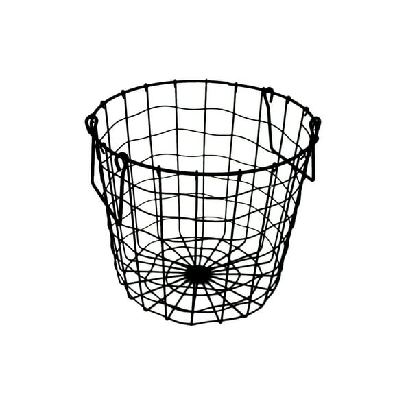 Dirty Clothes Holder Multi-function Storage Basket Mesh Round Wire Blanket Metal Handheld Clothing Iron Black Hamper