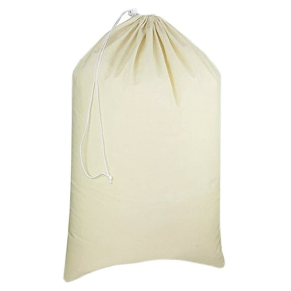 Dirty Clothes Laundry Bag Canvas, Reusable Travel College Hamper Liner, Washable Storage Organizer, Large 28x36 Inches, Beige