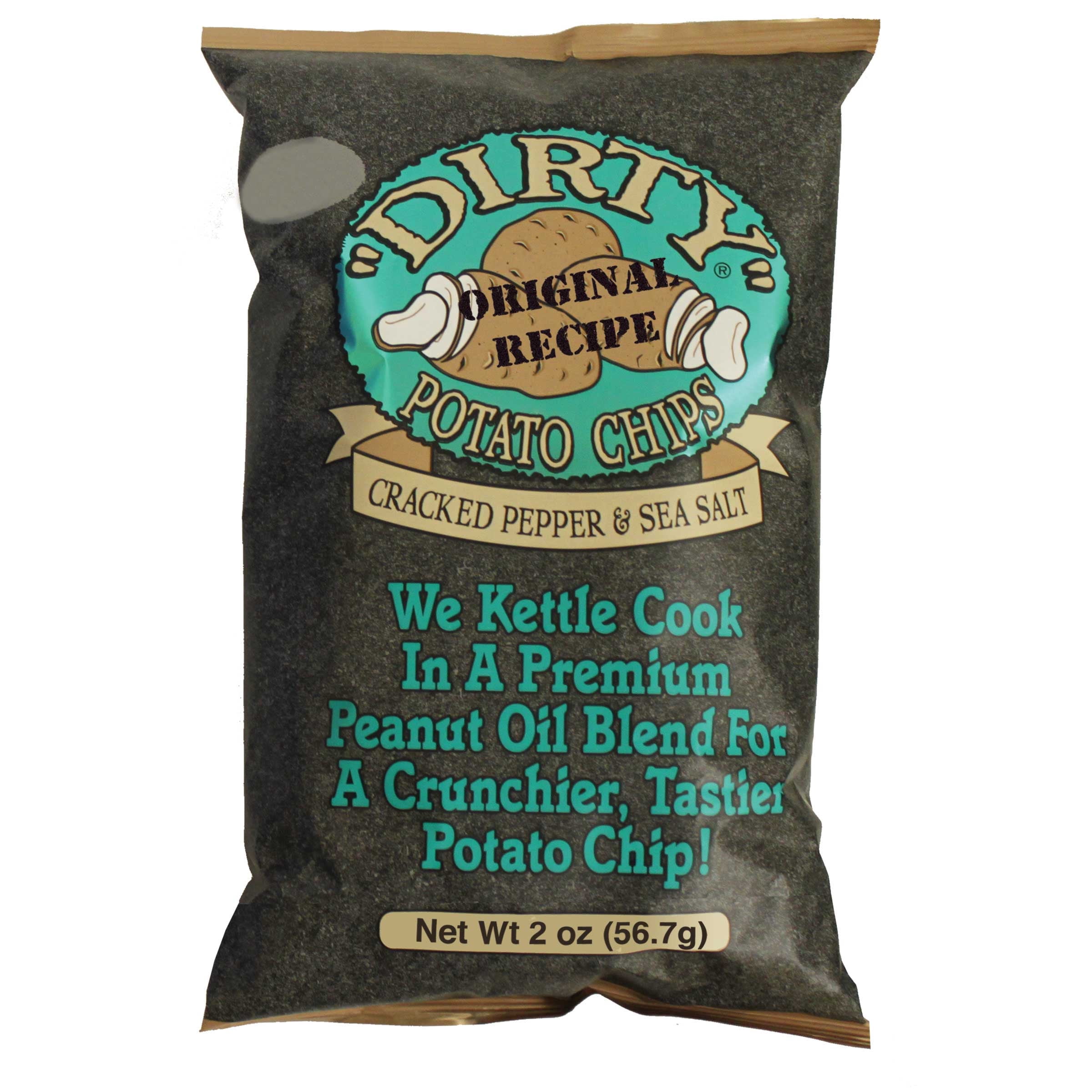 Dirty Kettle Style Cracked Pepper & Sea Salt Potato Chips, 2 oz. - Pack of 25