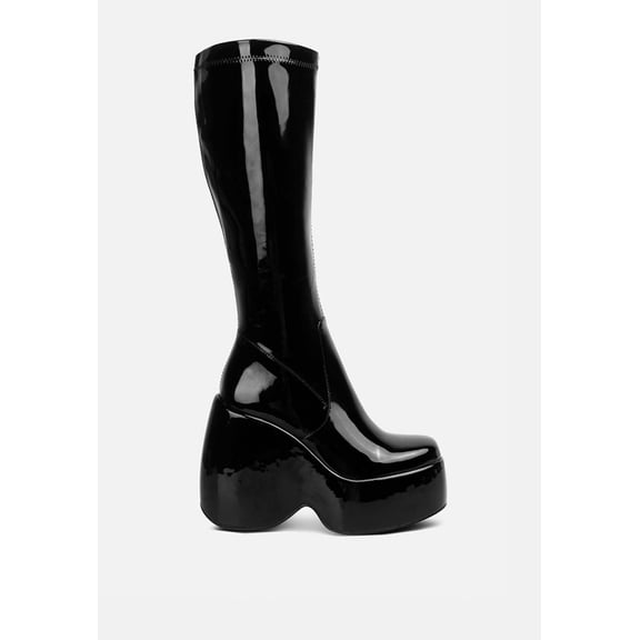 Dirty Dance Patent High Platfrom Calf Boots