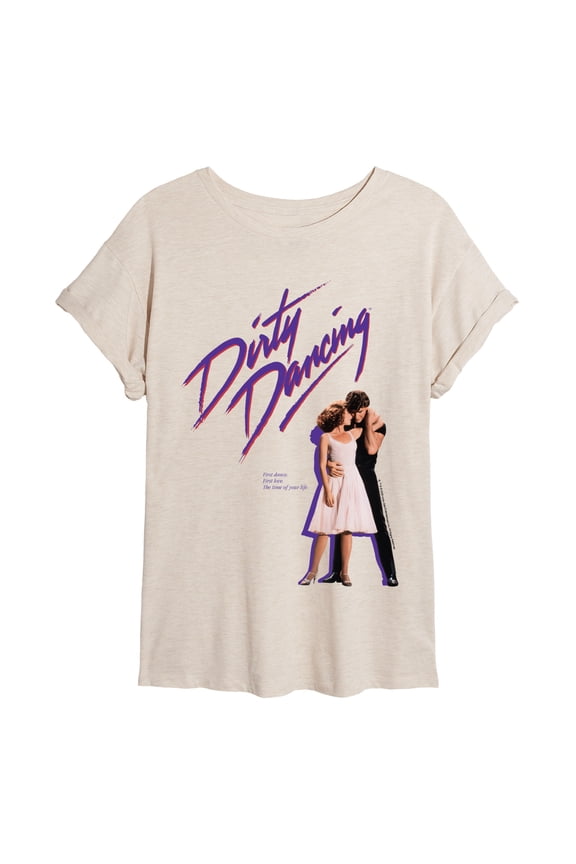 - Poster Logo - Juniors Oversized Graphic T-Shirt