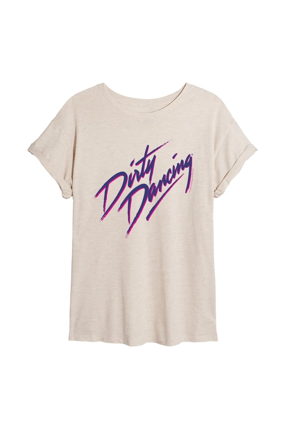 - Script Logo - Juniors Oversized Graphic T-Shirt