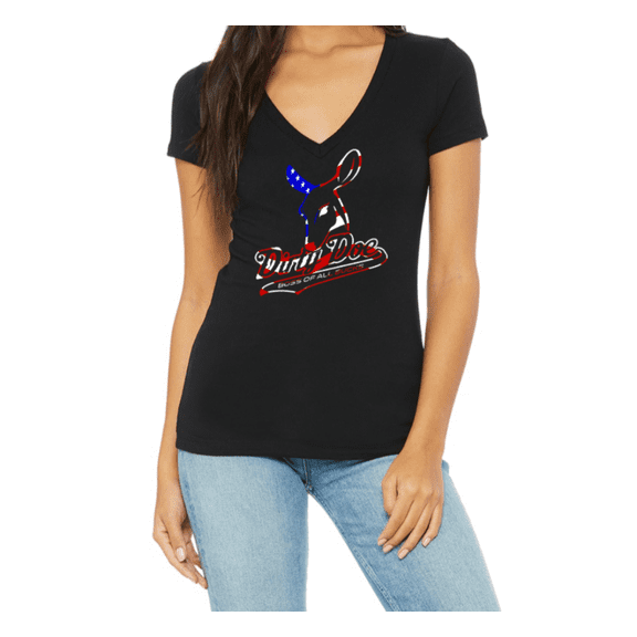 Dirty Doe Patriotic Black V-Neck T-shirt