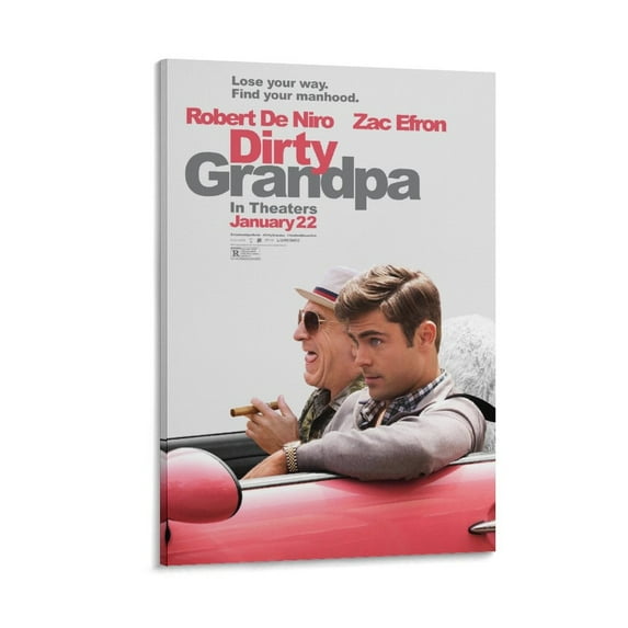 Dirty Grandpa Classic Movie Poster Posters Wall Art Painting Canvas Gift Living Room Prints Bedroom Decor Poster Artworks 16x24inch(40x60cm)