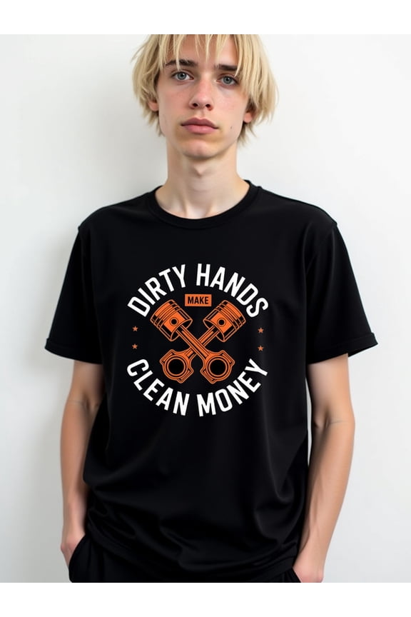 Dirty Hands Clean Money Tee men's Crew neck T-shirts black elegant graphic tees Perfect for exercise Classic Unisex Shirt Graphic Tee tshirts