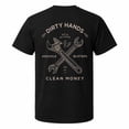 thumbnail image 1 of Dirty Hands Clean Money Wrench Back Graphic T-Shirt, Unisex Classic Fit Tee, 1 of 9