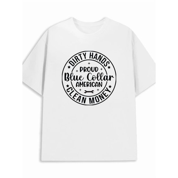 Dirty Hands Clean Money Funny Humor Print T shirts For Men 180G 100 dirty-hands-clean-money-funny-humor-print-t-shirts-for-men-180g-100