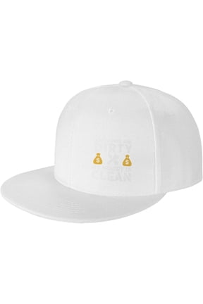 Dirty Hands Make Clean Money Flat Bill Hat for Men Women Funny Worker Baseball Cap Black Hip-Hop Hat