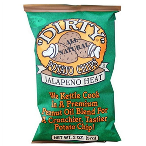 Dirty Jalapeno Heat Potato Chips 2 oz Bags - Pack of 25