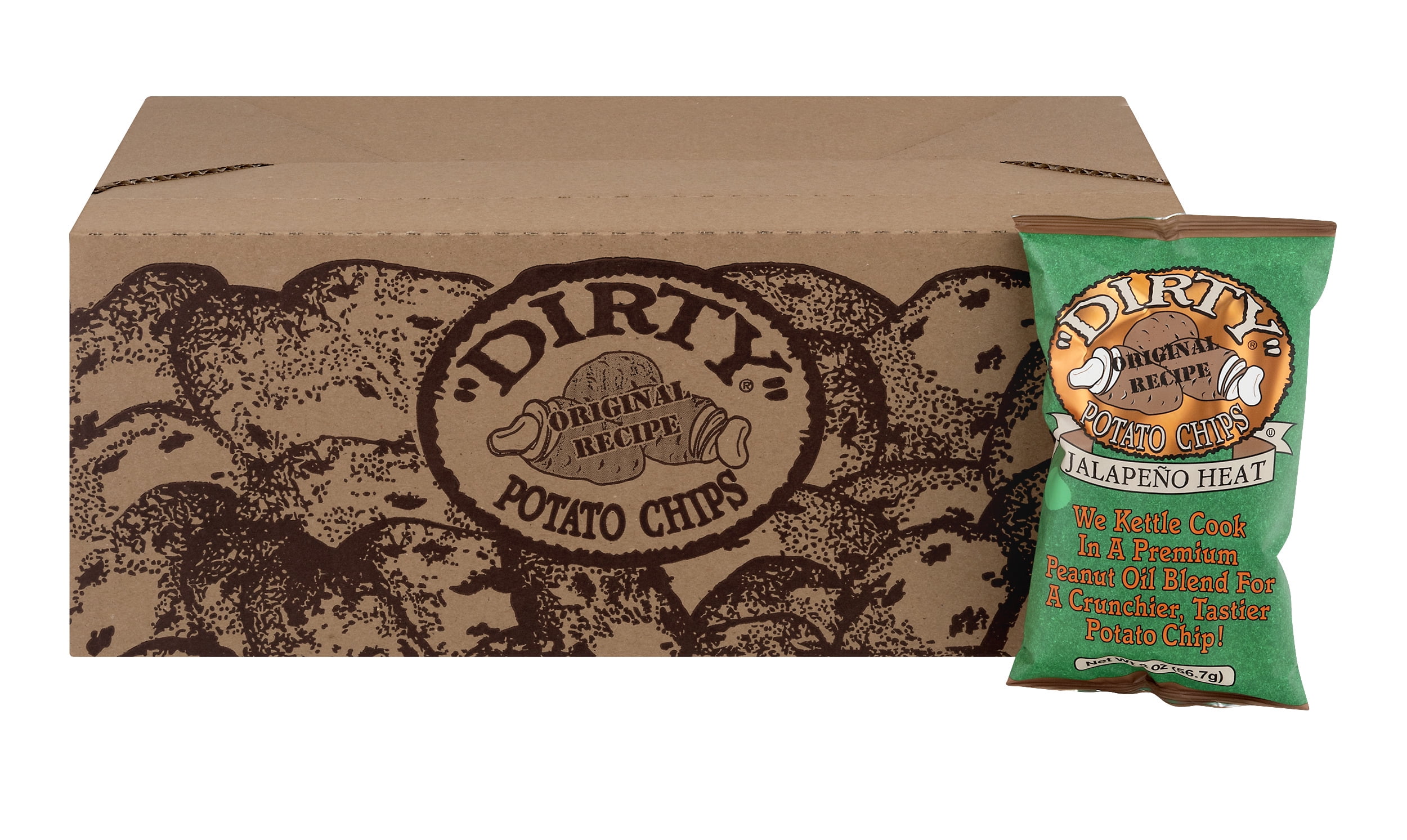 Dirty Kettle Chips, Jalapeno Heat, 2 oz, 25 Count