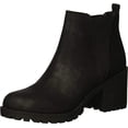 thumbnail image 1 of Dirty Laundry Lisbon Black Pull On Chunky Block Heel Rounded Toe Ankle Boots (Black, 8), 1 of 6