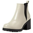 thumbnail image 1 of Dirty Laundry Lisbon Natural Pull On Chunky Block Heel Rounded Toe Ankle Boots (Natural, 9), 1 of 2