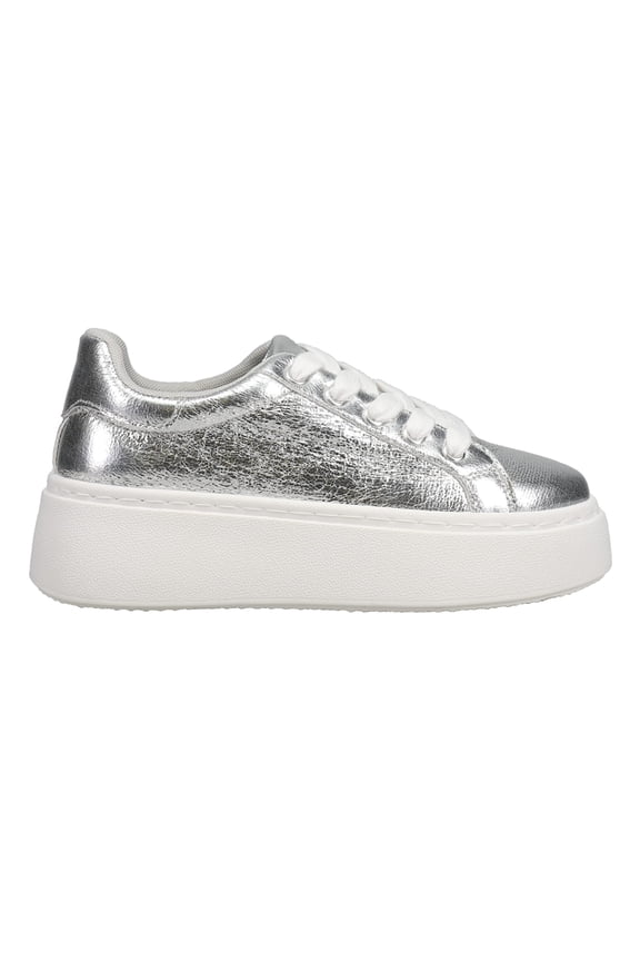 Womens Record Metallic Platform Athletic Sneakers Casual Sho