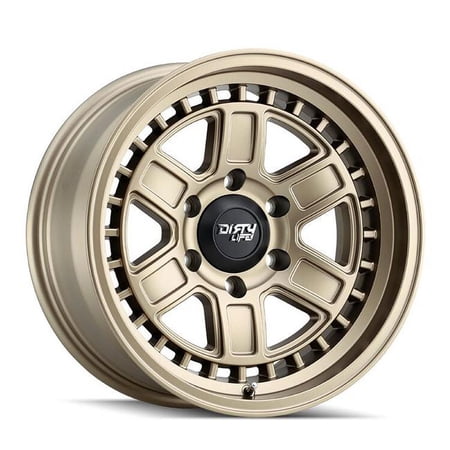 Dirty Life C000003766 18 in. Single Bolt 6 Lug Wheel Rim, Matte Gold