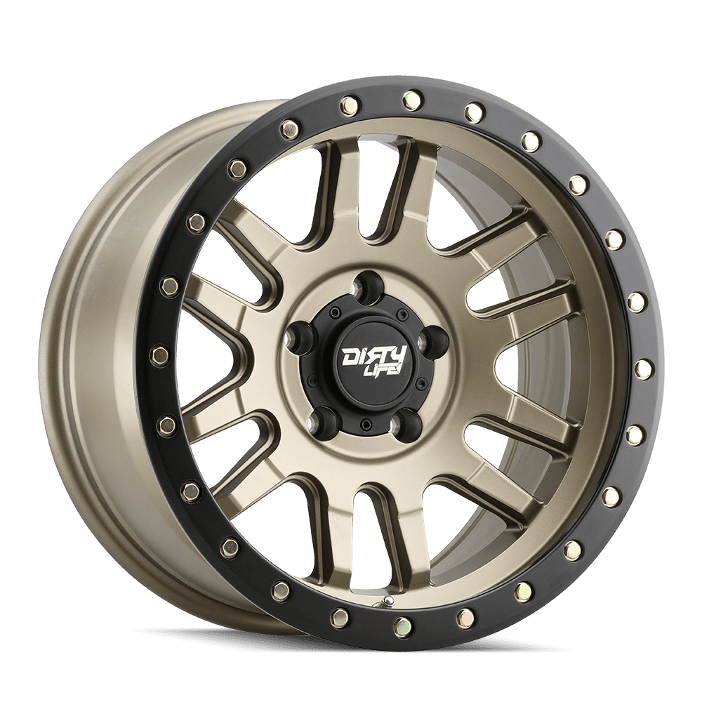 Dirty Life Canyon Pro-9309 17X9 6X139.7 0Et 106Cb Satin Gold W/Simulated Ring