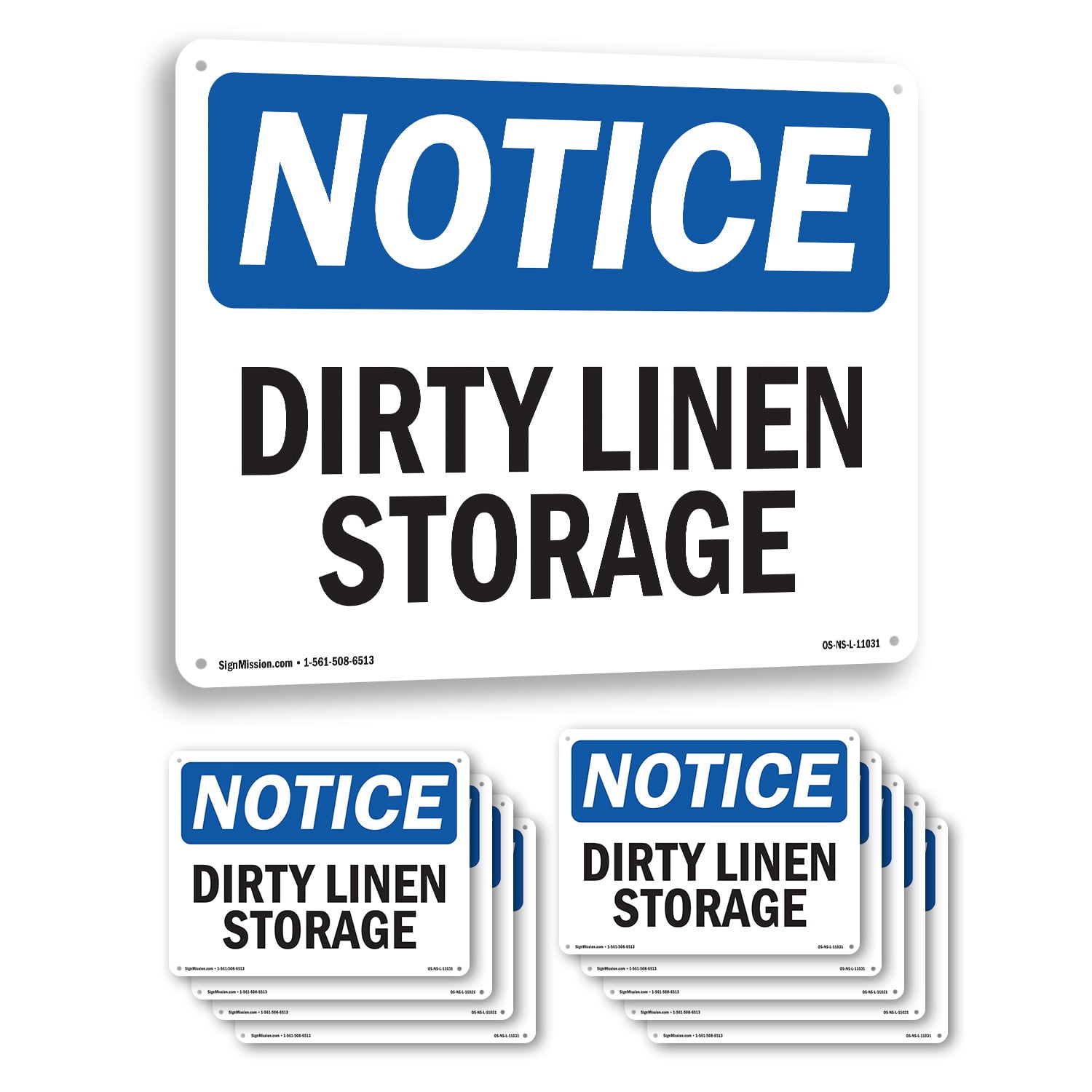 Dirty Linen Storage OSHA Notice Rigid Plastic Sign 10 Inch x 7 Inch ...