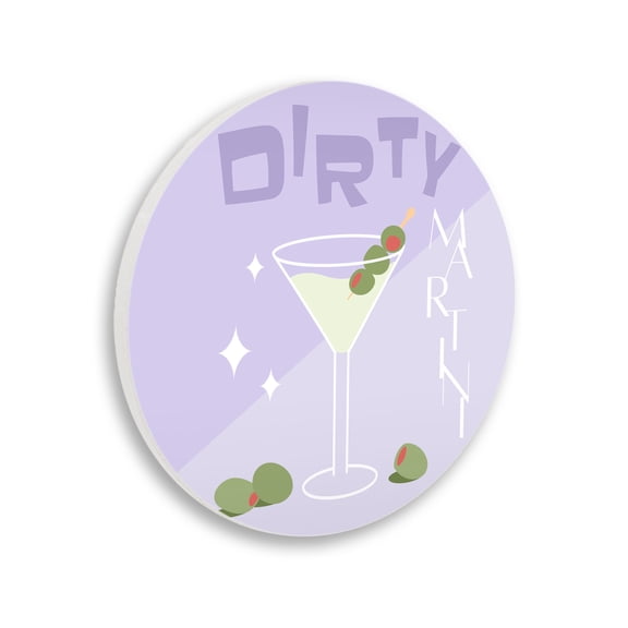 Dirty Martini Funky Cocktail Circular Wall Plaque, design by Anna Quach