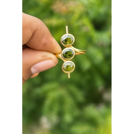 Dirty Martini Olive 18k Gold Over Sterling silver Statement Cocktail Ring Martini Ring | Clay Olive Cocktail Ring | Gold Statement Ring