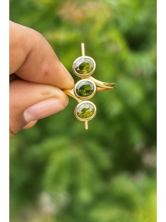 Dirty Martini Olive 18k Gold Over Sterling silver Statement Cocktail Ring Martini Ring | Clay Olive Cocktail Ring | Gold Statement Ring