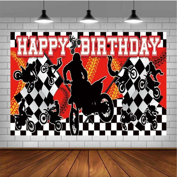 Dirty Motocross Banner Poster Wall Decor Birthday Backdrop Background Party Supplies Taspestry