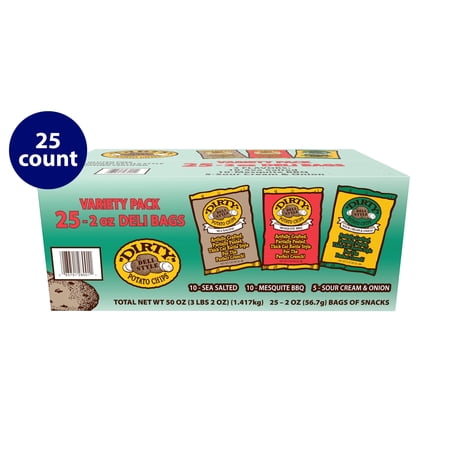 Dirty Kettle Style Potato Chips Variety Pack, 2 oz. - Pack of 25