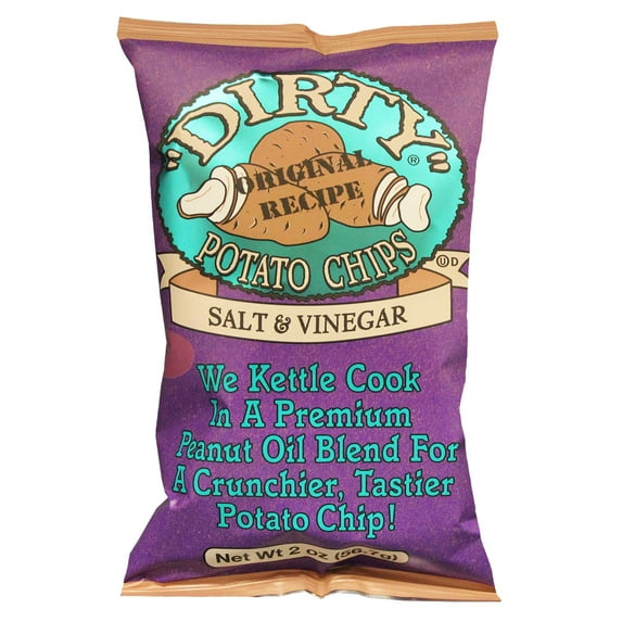 Dirty Potato Chips Salt & Vinegar Kettle Chips, 25 Pack, 2 oz