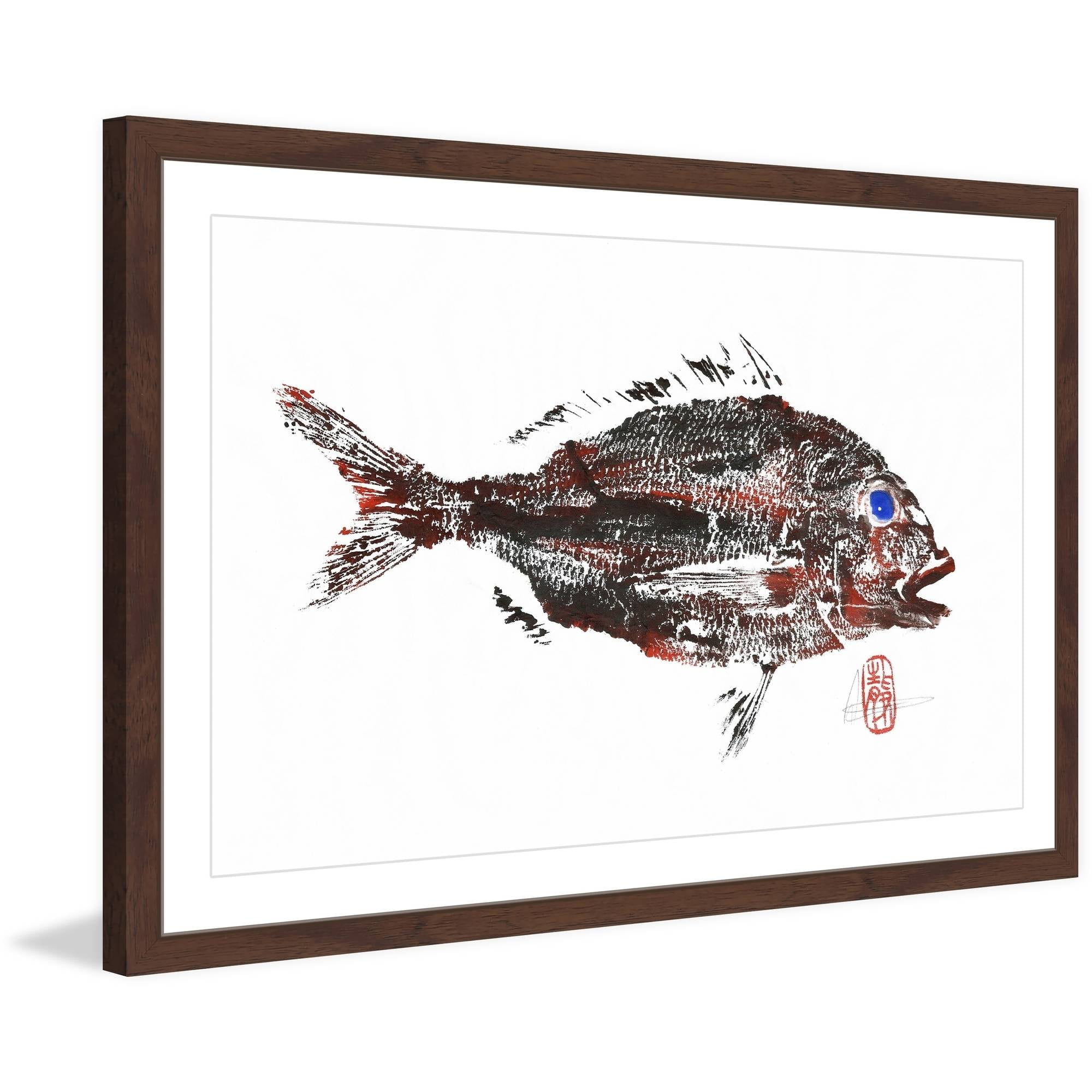 Dirty Snapper Framed Dark Brown Canvas Print, 24" x 36"