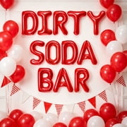 Dirty Soda Bar Party Decorations - Vibrant Red & White Theme Decor Set for Festive Gatherings