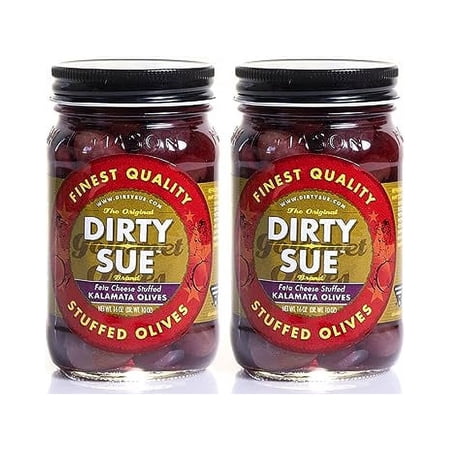Dirty Sue Feta Kalamata Stuffed Olives - Set of 2, 16 oz Jars