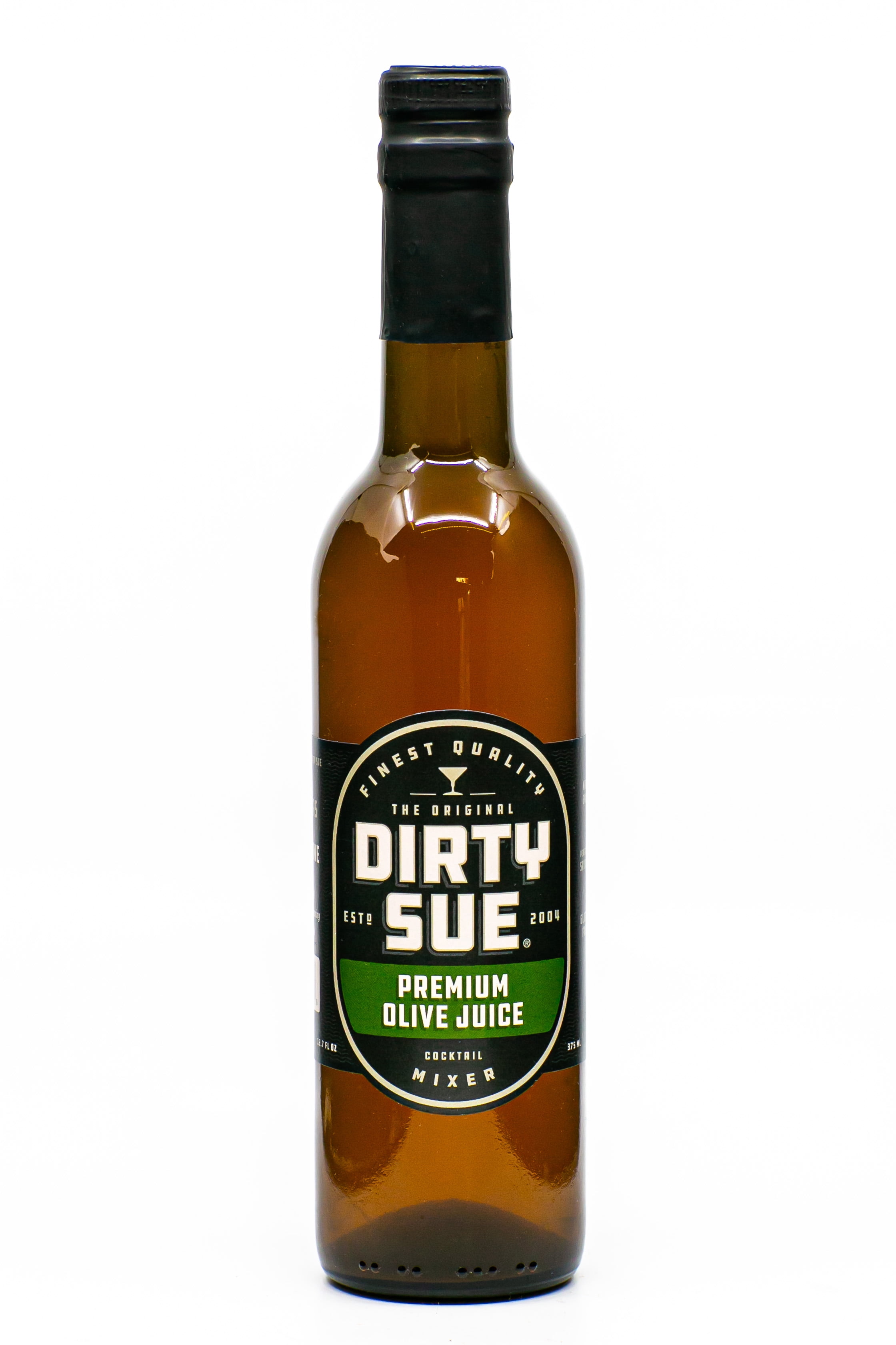 Dirty Sue Premium Olive Juice, Dirty Martini Mix, Cocktail Mixer, Olive Brine, Twice Filtered, Glass Bottle with Cork, 12.7 fl oz