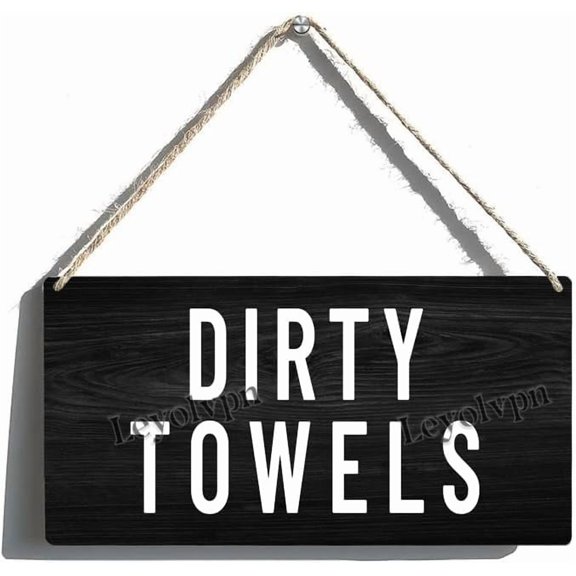 Dirty Towels Sign - Swimming Pool wood Indoor or Outdoor Wall Art, 126 Inches