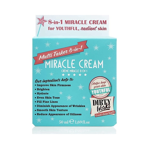 Dirty Works Miracle Cream Multi-tasker 8-in-1 Face & Neck Cream 1.69 Fl Oz