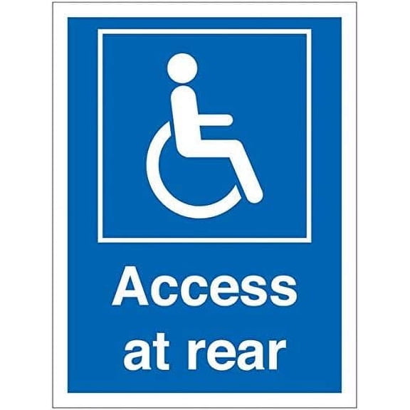 Disabled Access at Rear' Sign in Choice of Materials Safety Signs Access Awareness Signs Disabled Access Signs Metal Sign Tin Sign 12x16 Inch