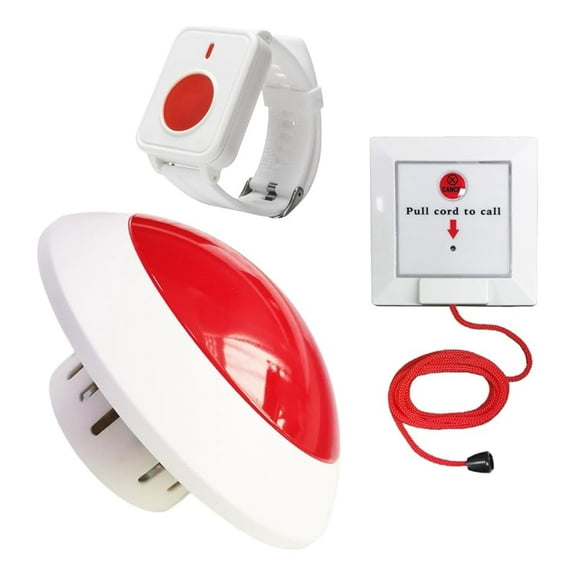 Disabled Person Toilet Alarm Bathroom Wireless SOS Bell for Elderly Corridor Lamp Bathroom Pull Cord Bell Hospital Medical Alert Systems with Toilet Alarm for Disabled Person Seniors Kids