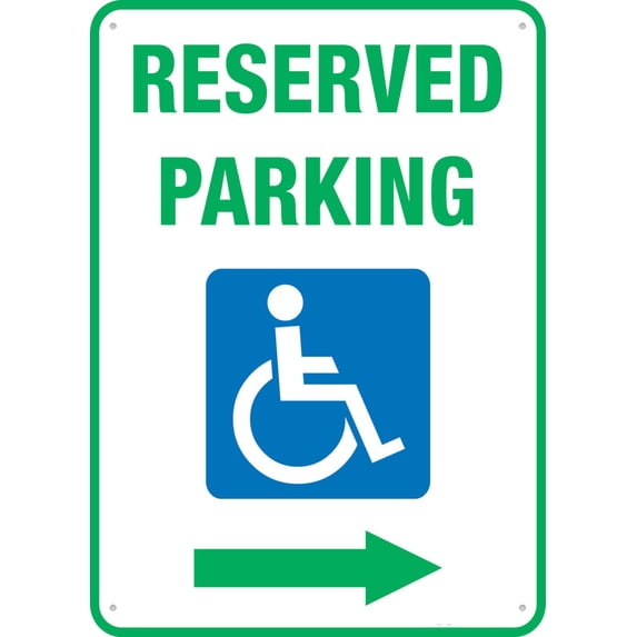 Disabled Reserved Parking Right Arrow Sign Metal Signs 12X8 Inch Rust ...