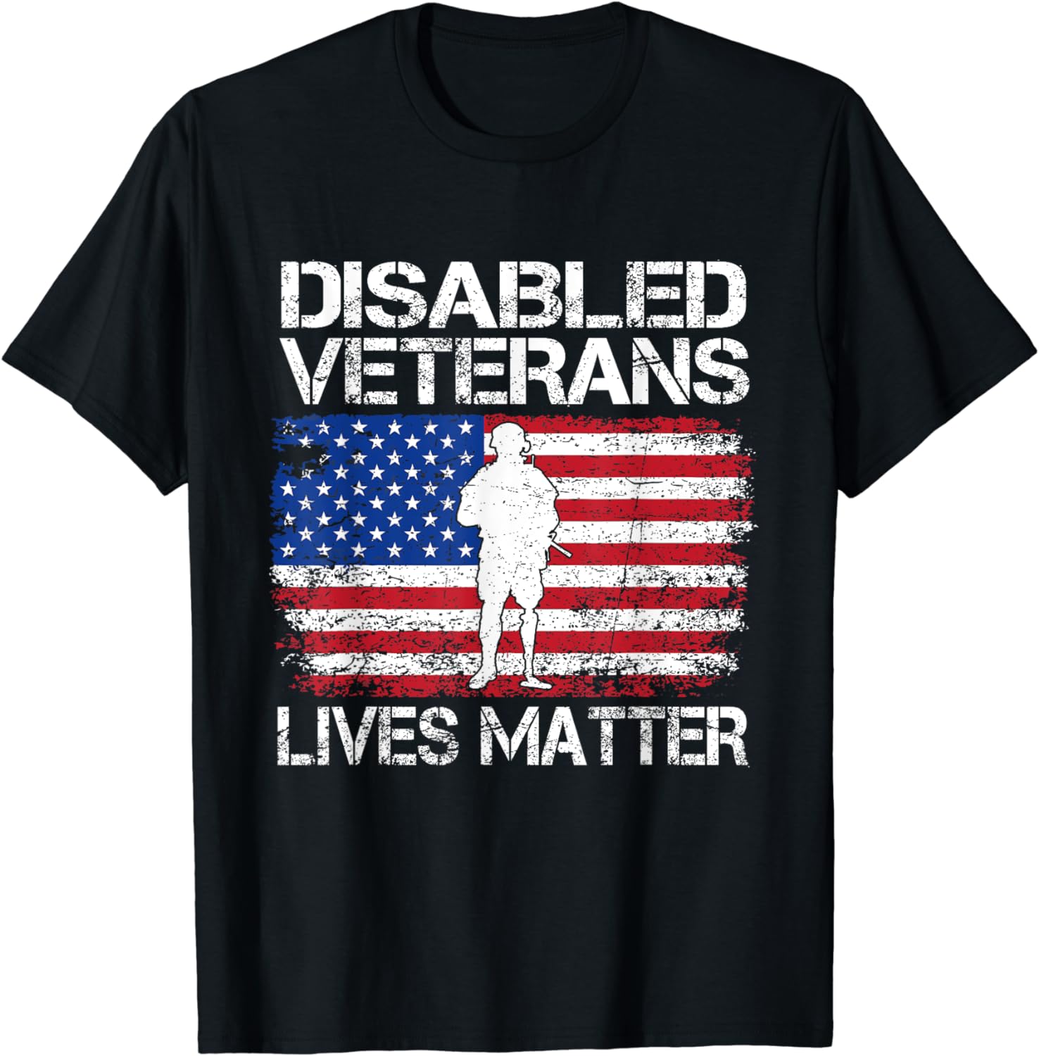 Disabled Veteran Lives Matter Flag American US Vet Military T-Shirt ...